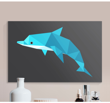 Cuadro de animales Delfín de origami - TenVinilo