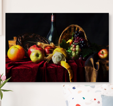 Cuadro de bodegones Manzanas y uvas - TenVinilo