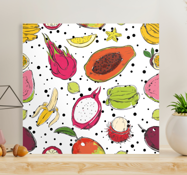 Cuadro bodegones patrón de frutas exóticas - TenVinilo