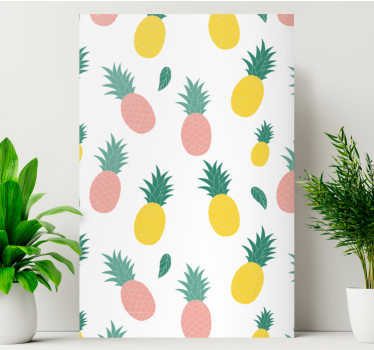 Cuadro bodegones patrón de piña tropical - TenVinilo