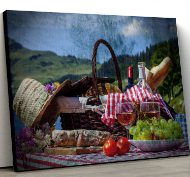 Cuadro de bodegones Picnic de montaña - TenVinilo