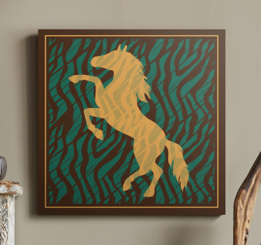 Cuadro caballos majestuosa silueta galopante - TenVinilo