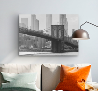 Cuadro de ciudades Brooklyn en blanco y negro - TenVinilo
