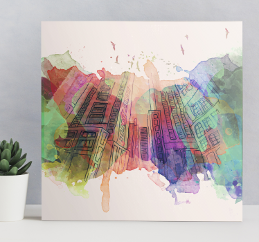 Cuadro de ciudades Coloridos edificios modernos - TenVinilo
