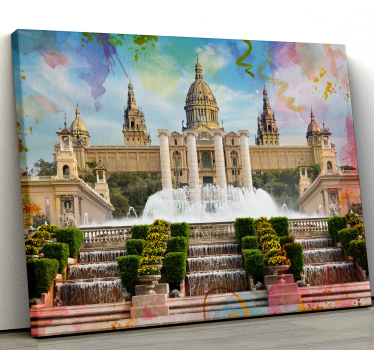 Cuadro ciudades esplendor de la fuente de barcelona - TenVinilo