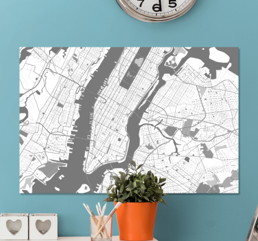 Cuadro de ciudades Mapa de nueva york - TenVinilo
