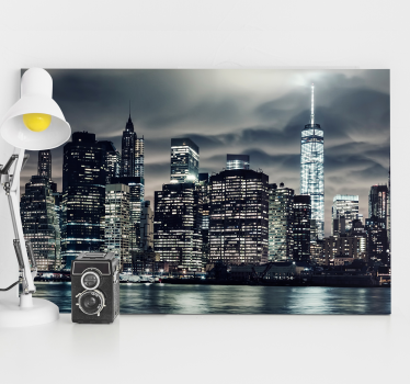 Cuadro de ciudades Nueva york de noche - TenVinilo