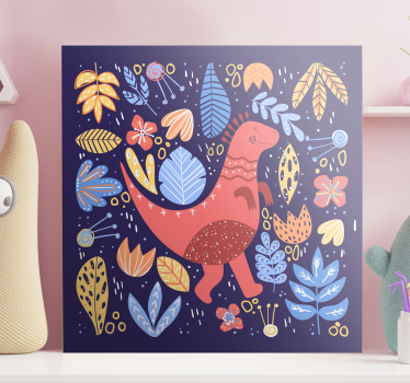Cuadro de dinosaurios Dinosaurios infantiles de dibujos animados - TenVinilo