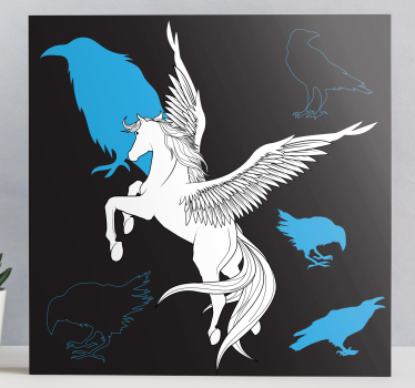 Cuadro de dinosaurios vuelo del pegaso mítico - TenVinilo