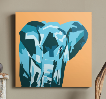 Cuadro de elefantes Animales geométricos lindo elefante - TenVinilo