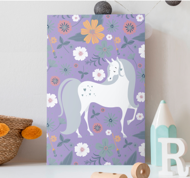 Cuadro de elefantes encantadores con flores - TenVinilo