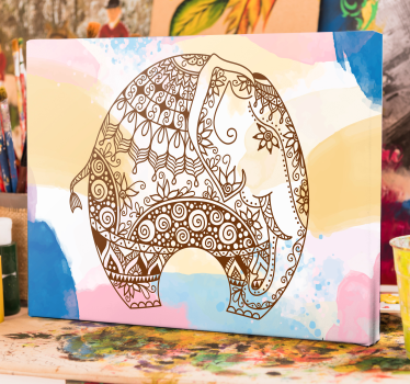 Cuadro de elefantes ilustración decorativa - TenVinilo