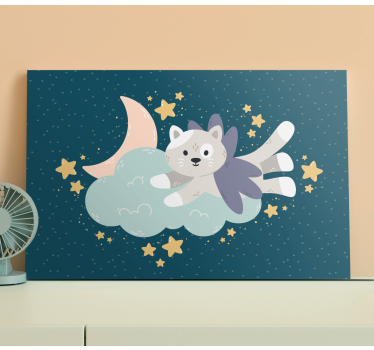 Cuadro de gatos sueño de gato volador - TenVinilo