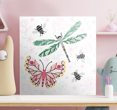 Cuadro de libélulas Canción de cuna, mariposa y moscas - TenVinilo