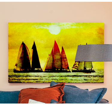 Cuadro de marineros Pintura artística de veleros - TenVinilo