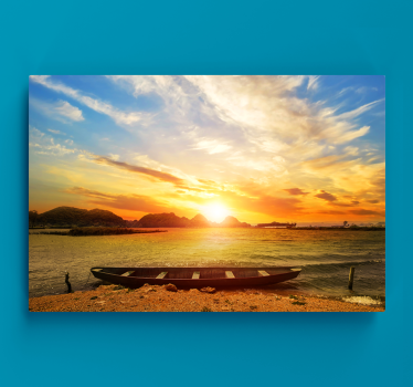 Cuadro de paisaje Naranja puesta de sol colores estéticos - TenVinilo