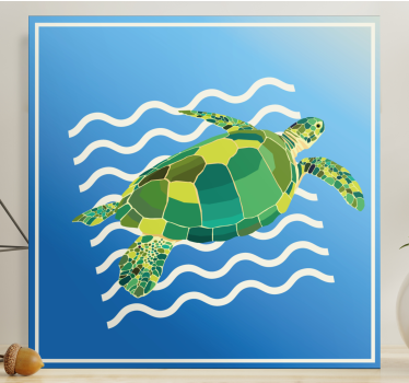 Cuadro de peces nado de tortuga marina - TenVinilo