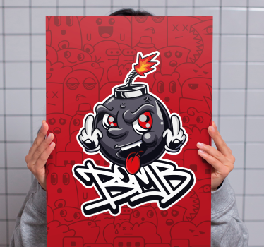 Cuadro decorativo moderno Botín bebé bomba graffiti dibujos anima - TenVinilo