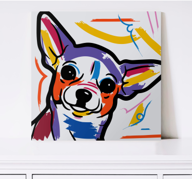 Cuadro decorativo moderno Colorido, artístico, chihuahua, perro - TenVinilo