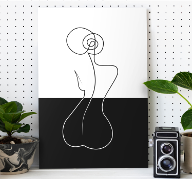 Cuadro decorativo moderno Mujer sentada arte lineal - TenVinilo