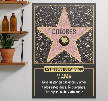 Cuadro día de la madre Mamá estrella de hollywood - TenVinilo