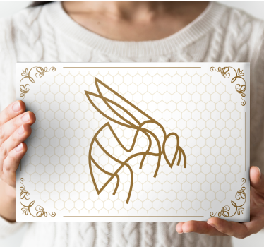 Cuadro dormitorios matrimonio Elegante abeja ilustración - TenVinilo