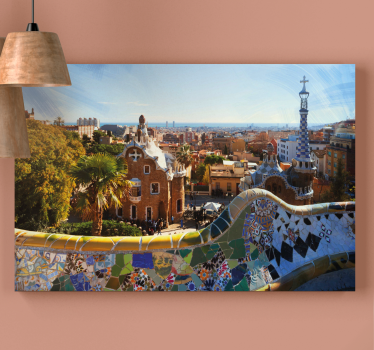 Cuadro en 3d Vistas de barcelona desde el parque güell - TenVinilo