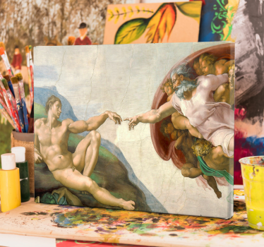 Cuadro artístico la creación de la pintura de Adán - TenVinilo