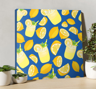 Cuadro frutas jugo de limones - TenVinilo