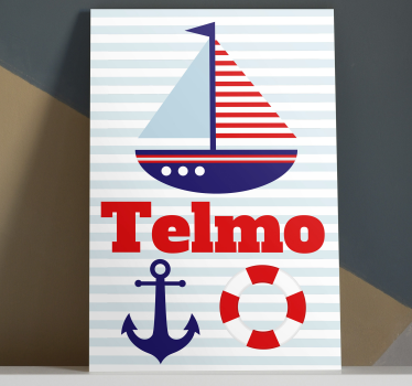 Cuadro infantil estilo marinero con nombre - TenVinilo
