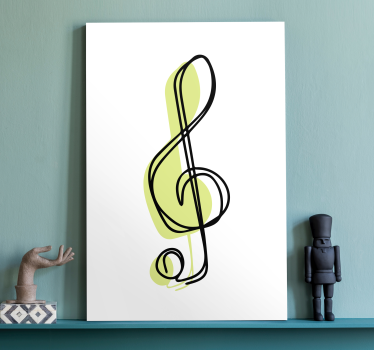 Cuadro música Diseño lindo de la nota musical minimalista - TenVinilo