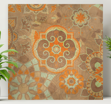 Cuadro oriental con motivos botánicos elaborados - TenVinilo