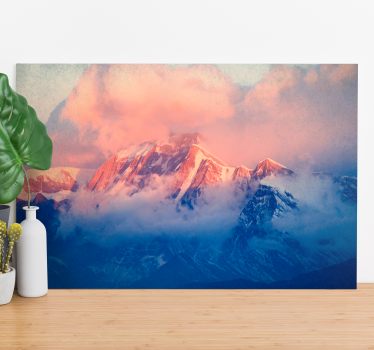Cuadro paisajes picos de montaña al atardecer - TenVinilo