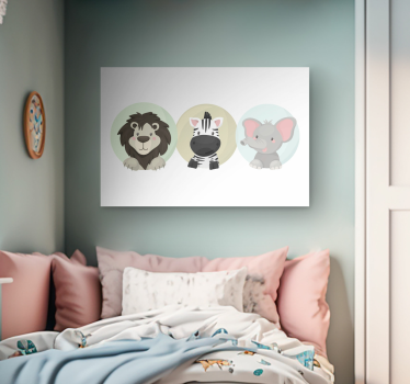 Cuadro para bebés Conjunto de animales - TenVinilo