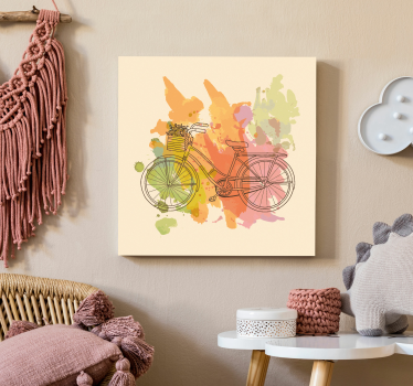 Cuadro retro vintage Bicicleta vintage con flores - TenVinilo