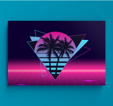 Cuadro retro vintage Palmera estilo vaporwave - TenVinilo