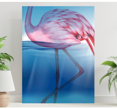 Cuadro salón Diseño submarino de flamingo. - TenVinilo