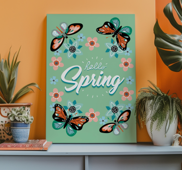 Cuadro para salón hola primavera - TenVinilo