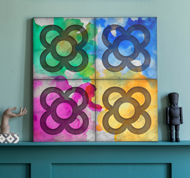 Cuadro retro vintage azulejos de colores vistosos - TenVinilo