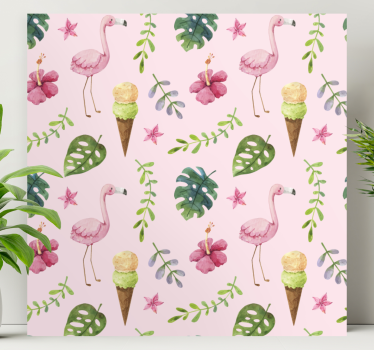Cuadros mosaicos flamencos y helados - TenVinilo