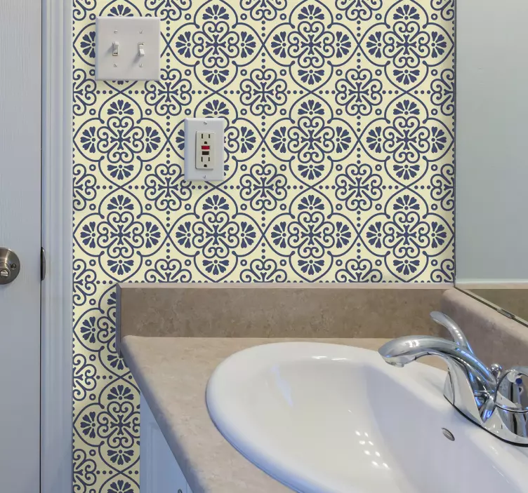 Azulejos adhesivos patrón hidráulico - TenVinilo