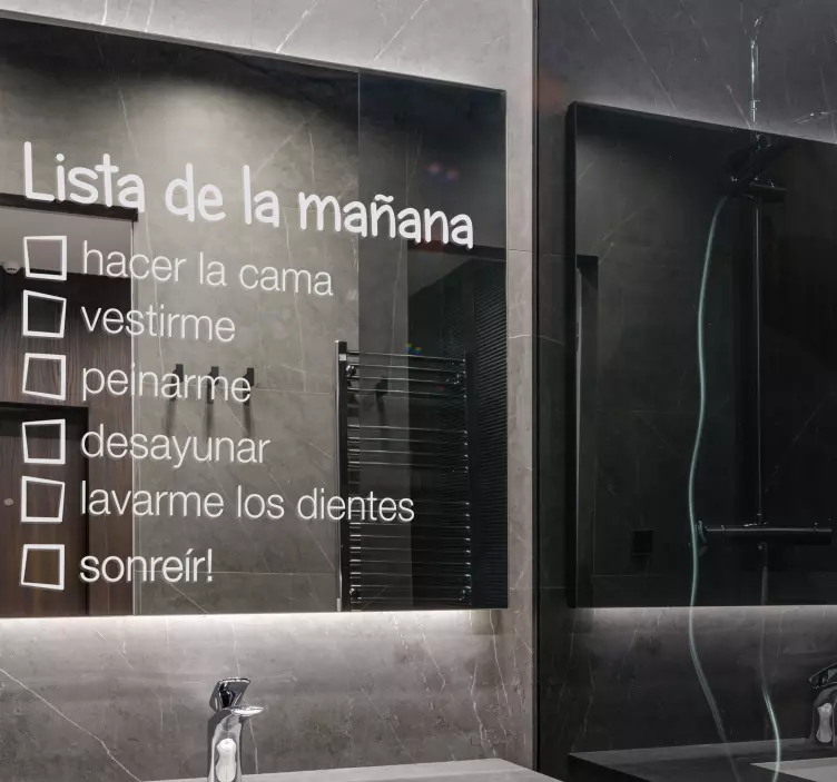 Vinilo espejo lista de la mañana - TenVinilo