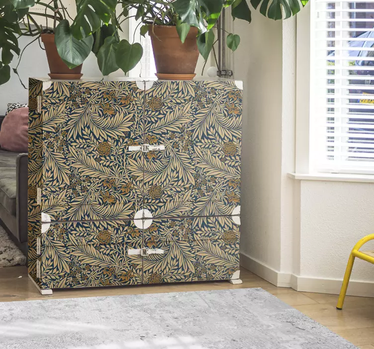 Vinilo decorativo para muebles floral azul - TenVinilo