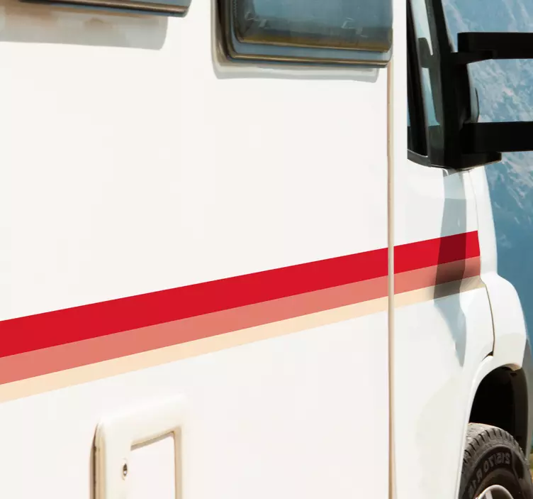 Cenefa adhesiva para caravana de rayas - TenVinilo