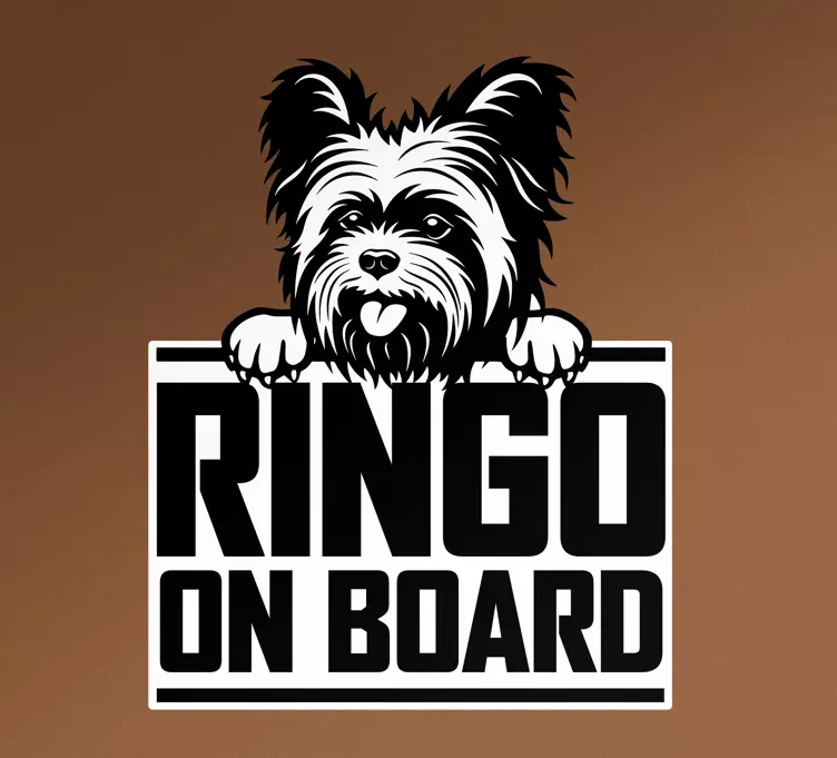 Vinilo para auto señal de perro juguetón - TenVinilo