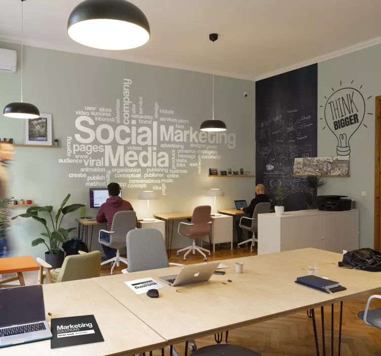 Vinilo frase think bigger - TenVinilo