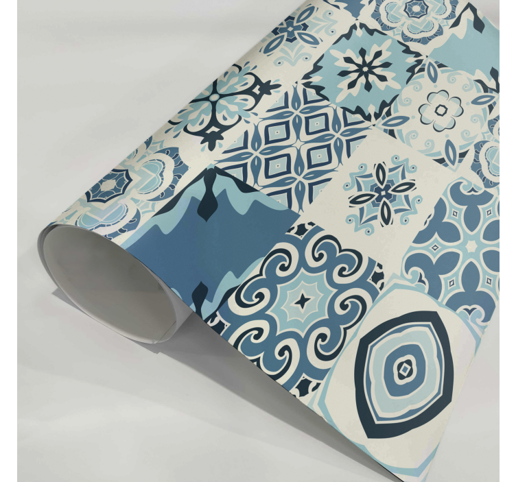 Vinilo para mueble azulejos azules - TenVinilo