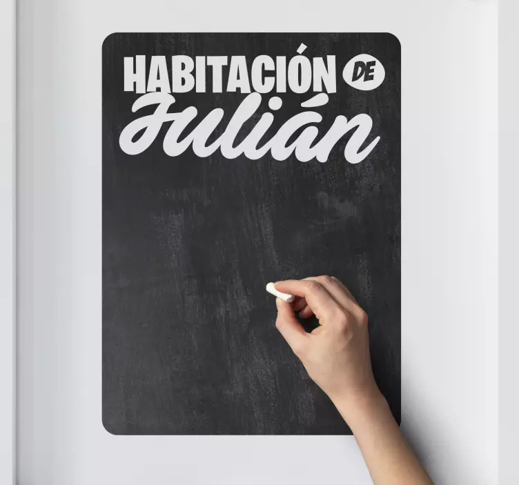 Vinilo pizarra con nombre para puerta - TenVinilo