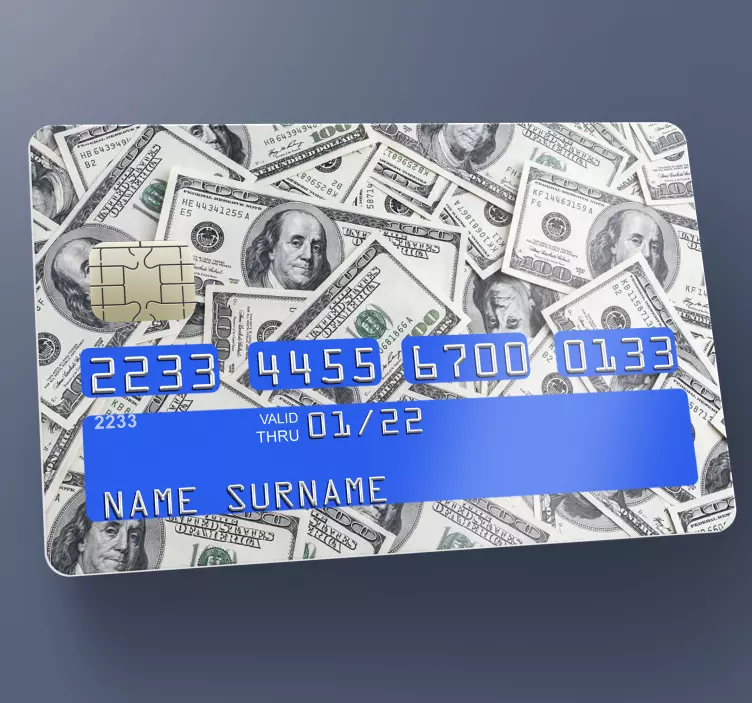 Vinilo adhesivo de tarjeta de dólares - TenVinilo