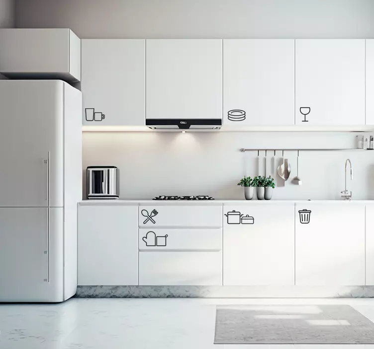 Vinilo utensilios cocina iconos - TenVinilo